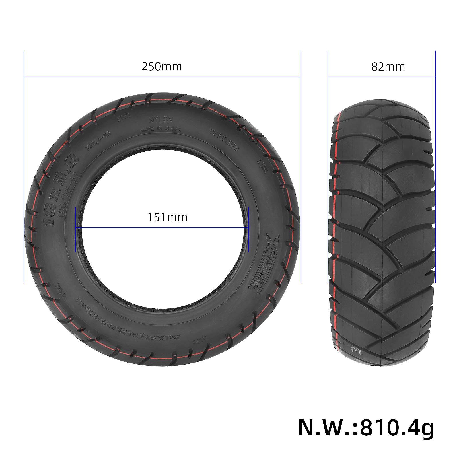 Anvelopă tubeless 10*3, pentru Kugoo M4 Pro, ZERO 10X, Kaabo Mantis, Xuancheng