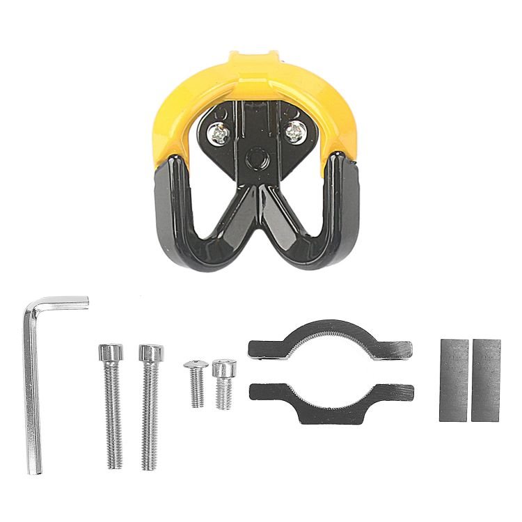 Cârlig dublu galben cu inel de fixare negru, set, pentru Xiaomi M365 Pro
