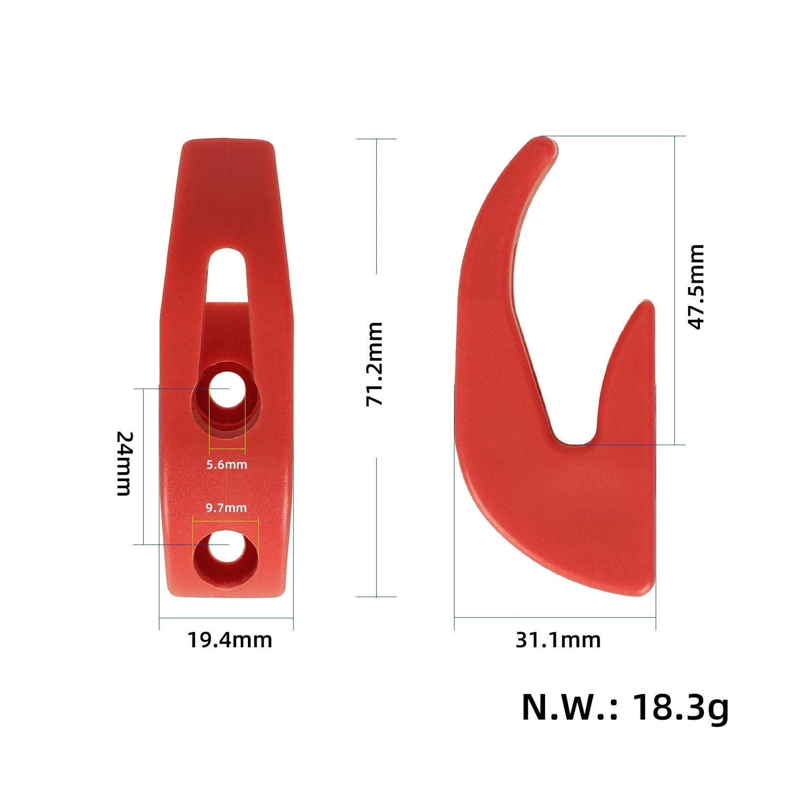 Cârlig de depozitare roșu, întărit, pentru Xiaomi M365/Pro, Ninebot MaxG30