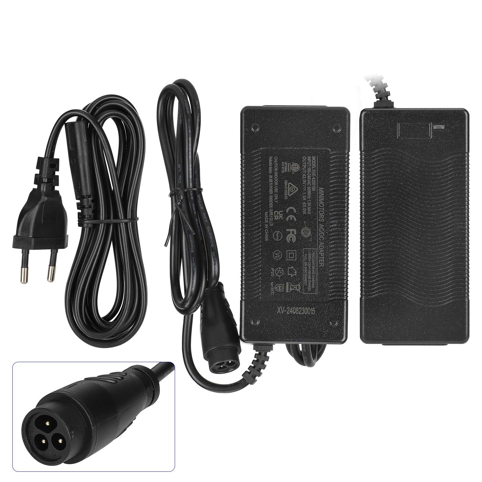 Încărcător 42V 1.5A cu conector LP16 cu 3 pini, priză EU, pentru Dualtron TOGO, Dualtron