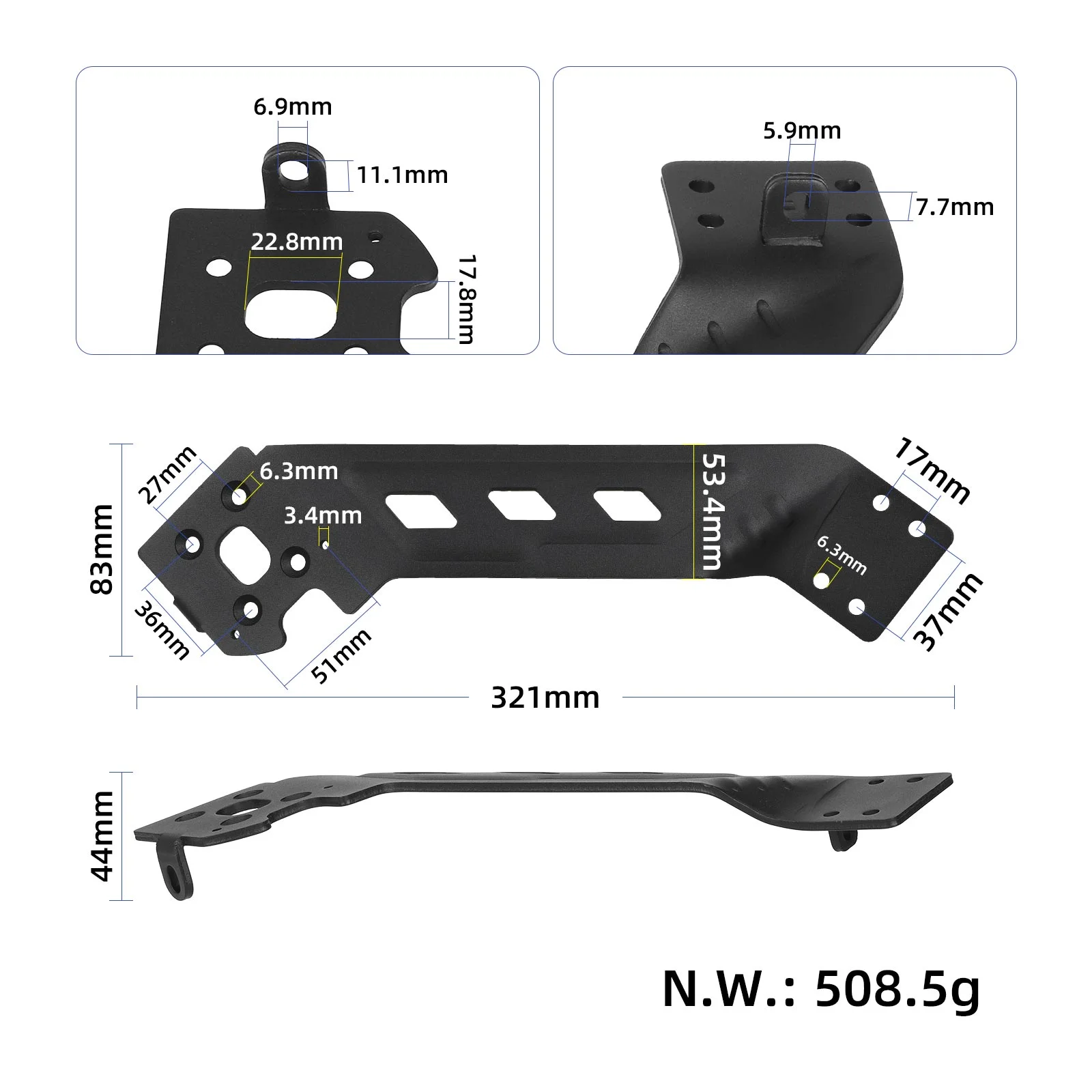 Traversă dreaptă din metal, pentru Kukirin G2 Pro DB