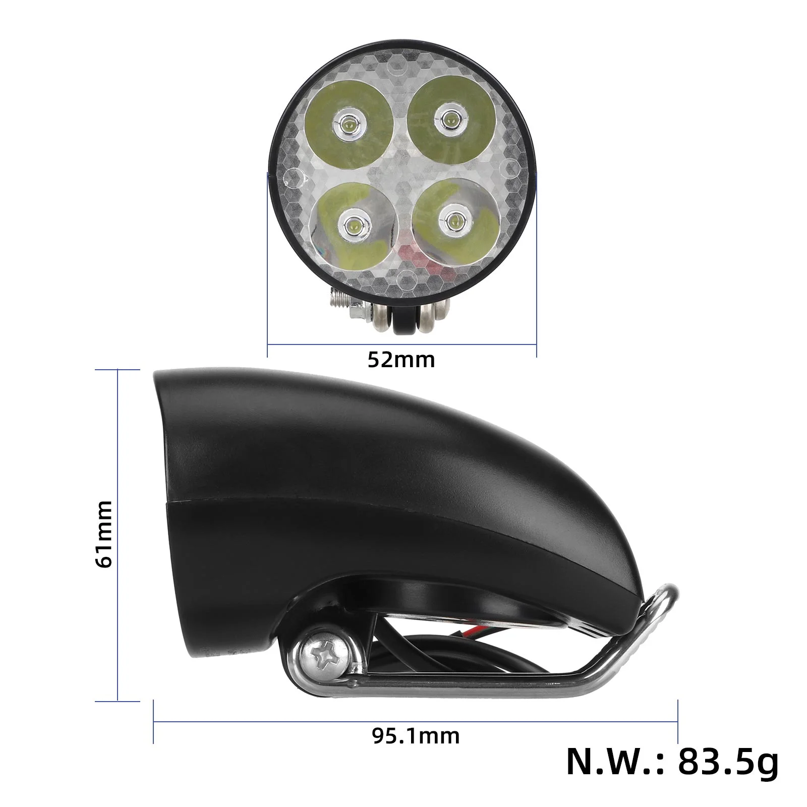 Far LED pentru trotinetă electrică, 36V/48V, pliabil