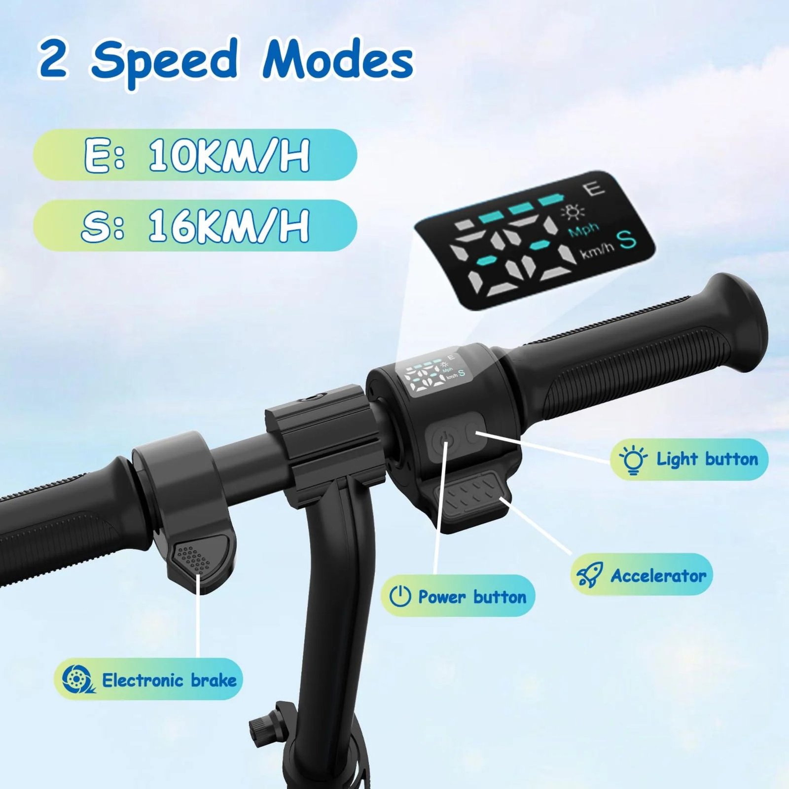 RCB R11, Trotinetă electrică pentru Copii, 16km/h, 150W, 8km autonomie - imagine 7