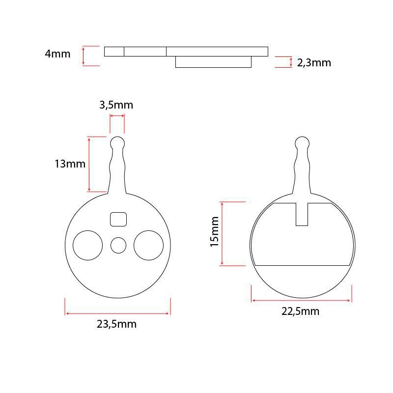Plăcuță de frână CT010-R din rășină - 2 seturi