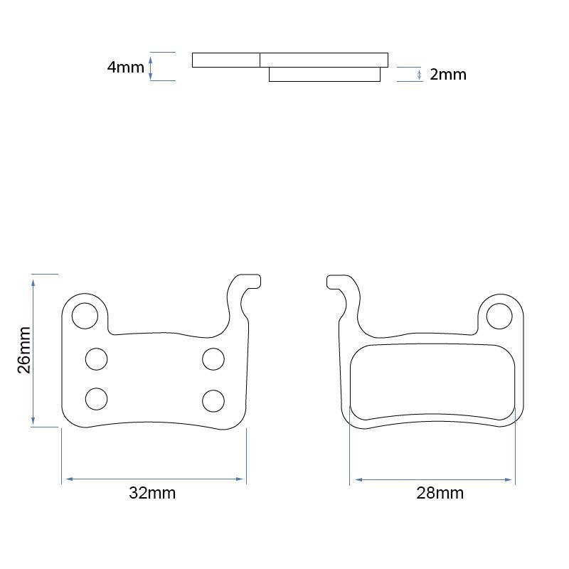 Plăcuță de frână RS001-R din rășină pentru etrier Xtech - 2 seturi