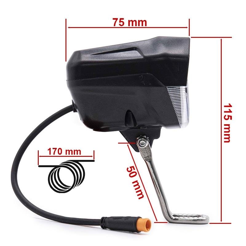 Lumină cu sonerie neagră 12-72 V cu un conector impermeabil