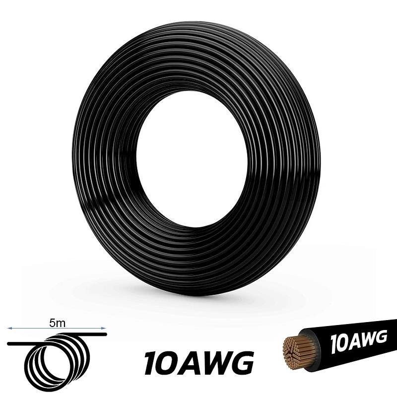 Cablu negru 10 AWG - 5M