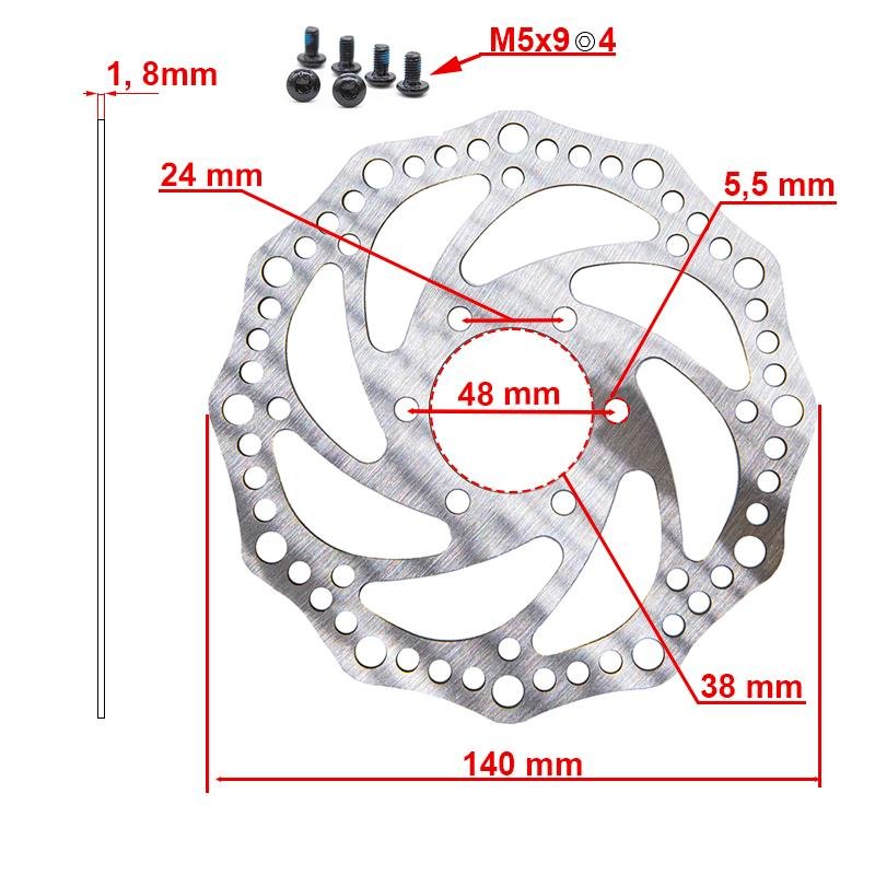Disc de frână R6.2 140 mm 6h argintiu - 48 mm