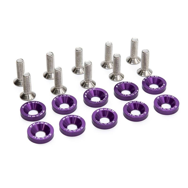 Șaibă JDM purpurie cu șuruburi M6X16 - 10 buc.