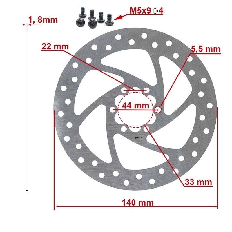 Disc de frână 140 mm 6h argintiu