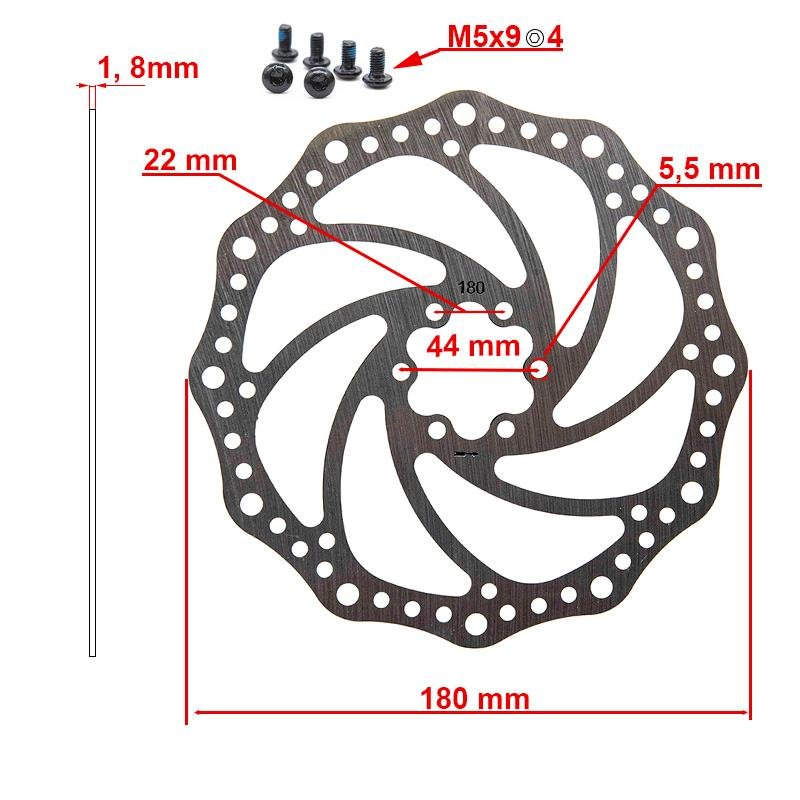 Disc de frână R6.1 180 mm 6h - diverse culori