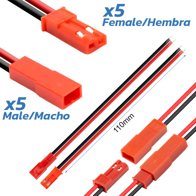 Conector JST cu cablu - 5M/5F