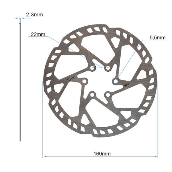 Disc de frână EWD004 - 160 mm (grosime 2,3 mm)