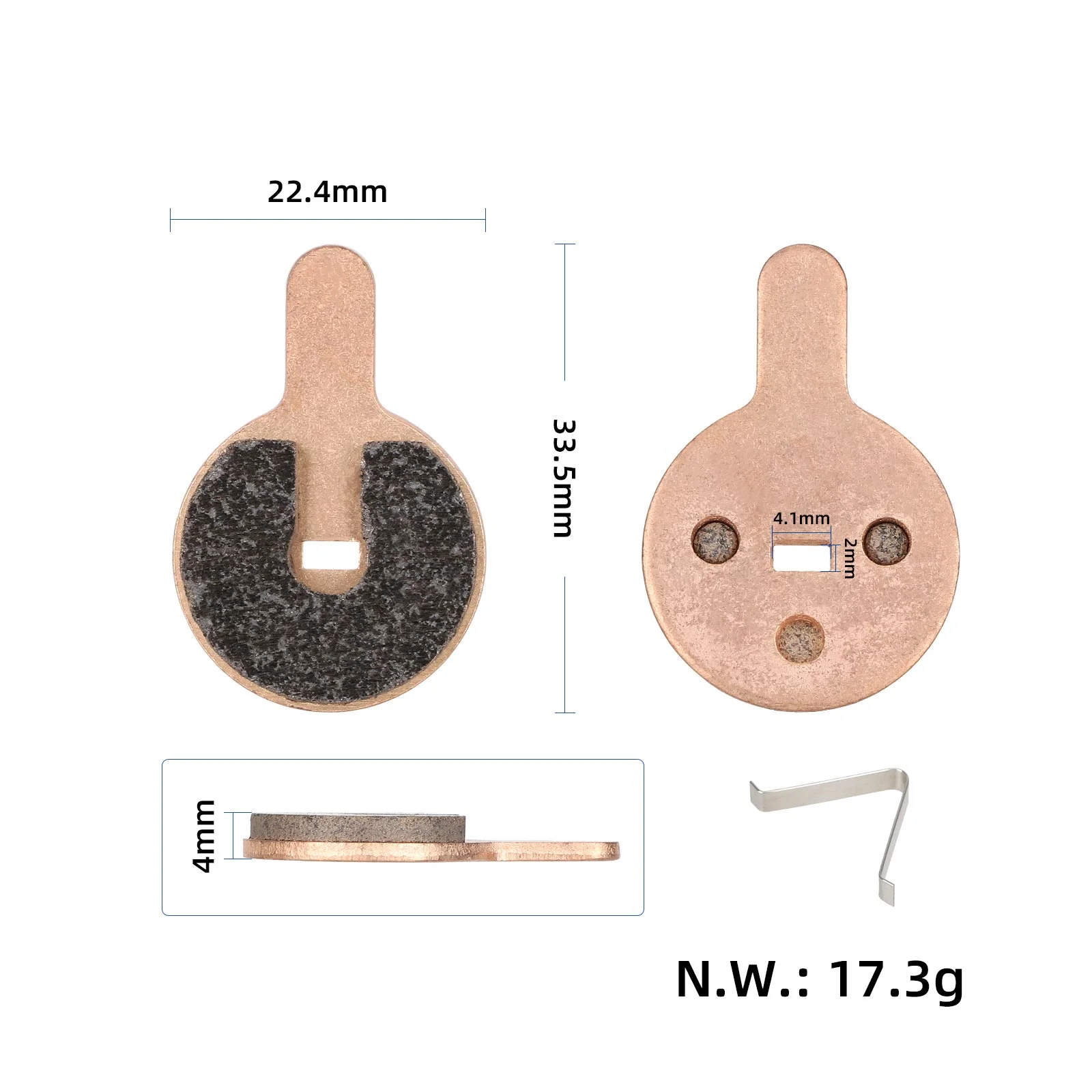 Plăcuță de frână sinterizată roz-aurie pentru Kukirin G2 Pro, G2 Max