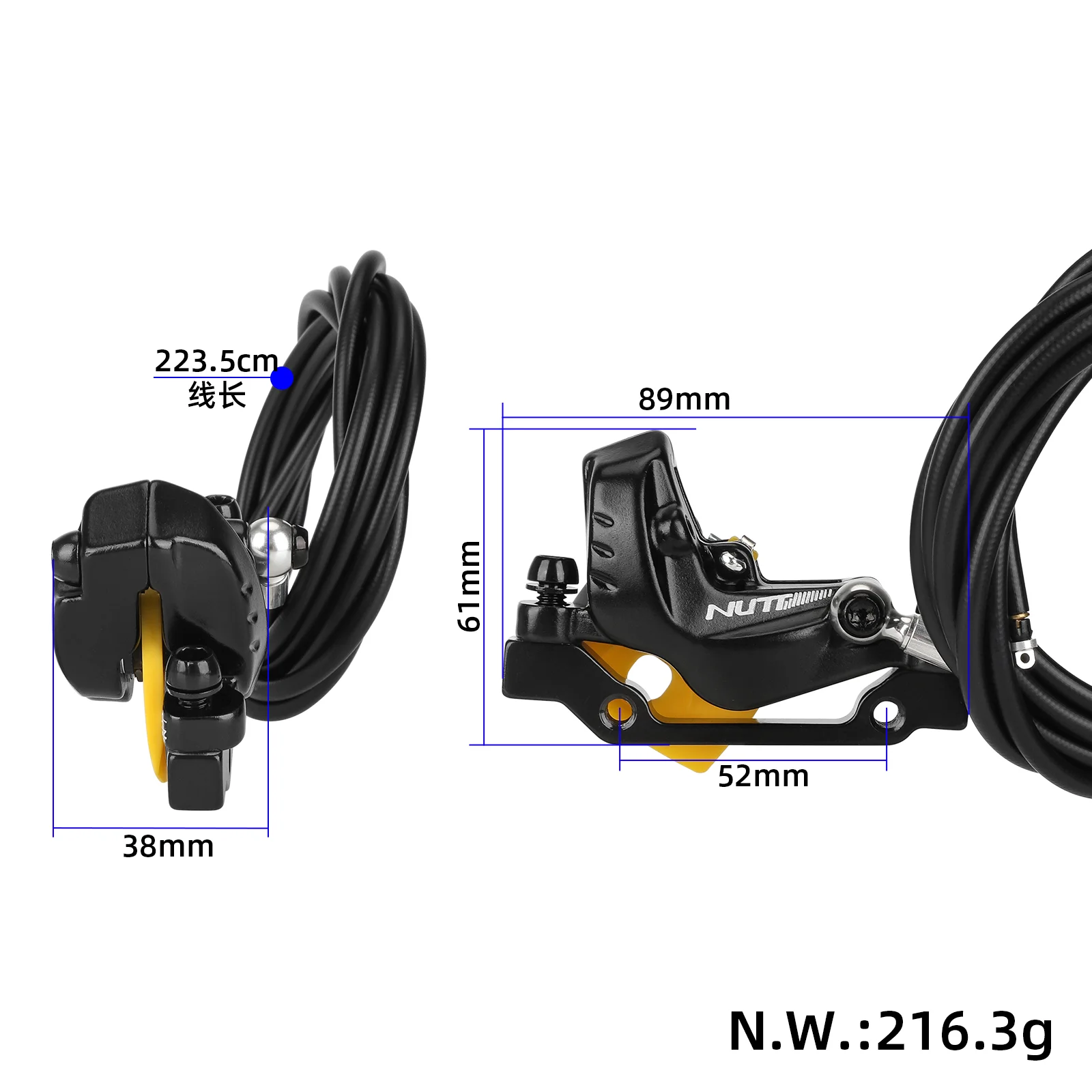 Disc de frână hidraulic cu 4 pistoane, spate dreapta, pentru KuKirin G4 Max, Nutt
