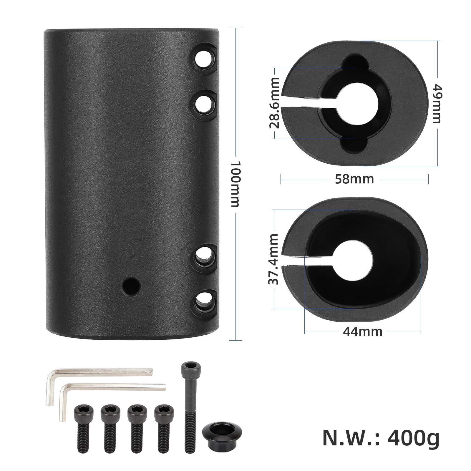 Suport pliabil din CNC, negru, pentru Ninebot Max G30