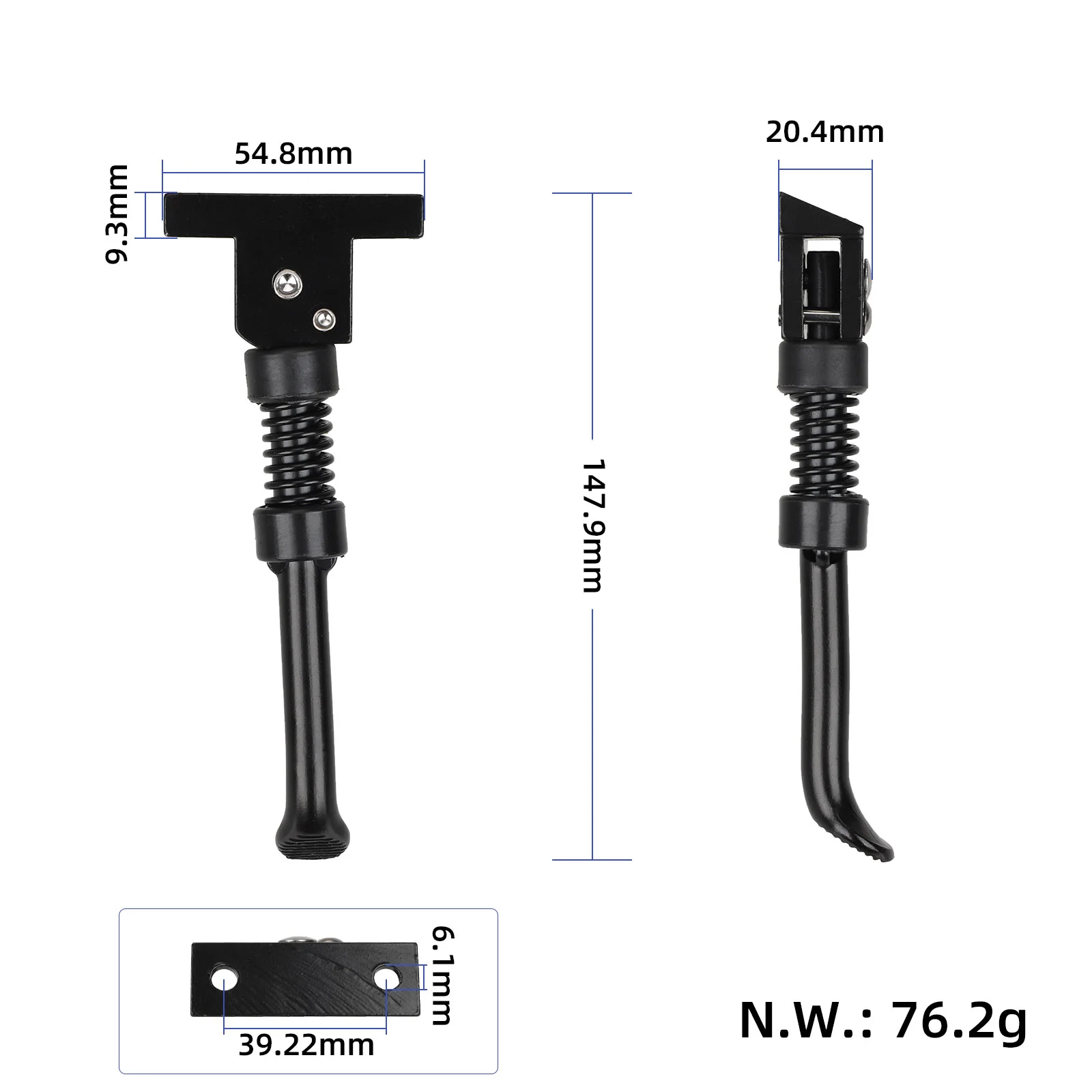 Cric de sprijin negru, mic, 6 cm, pentru trotinetă electrică