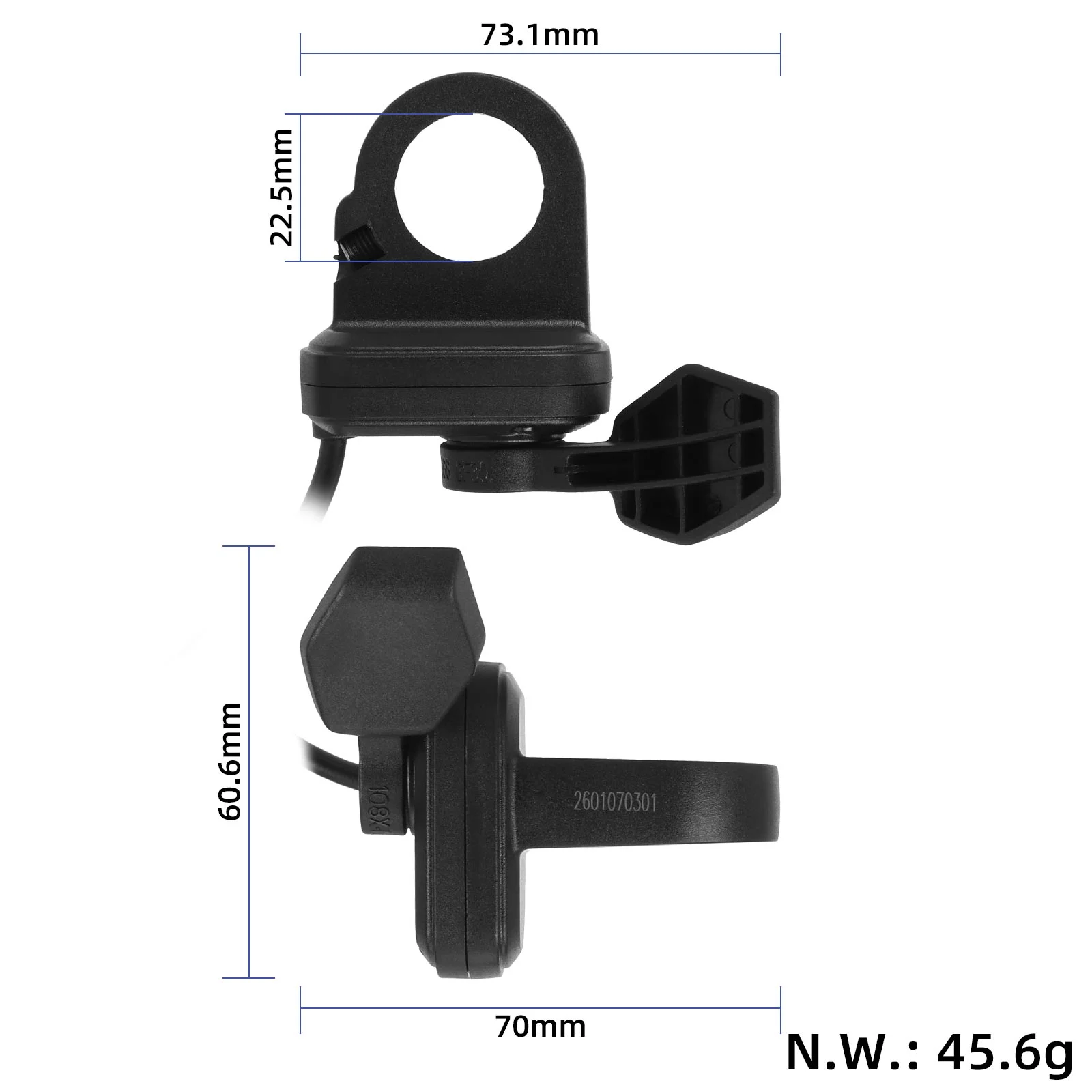 Manetă de accelerație stânga cu conector impermeabil de 8 mm, pentru și Rockway
