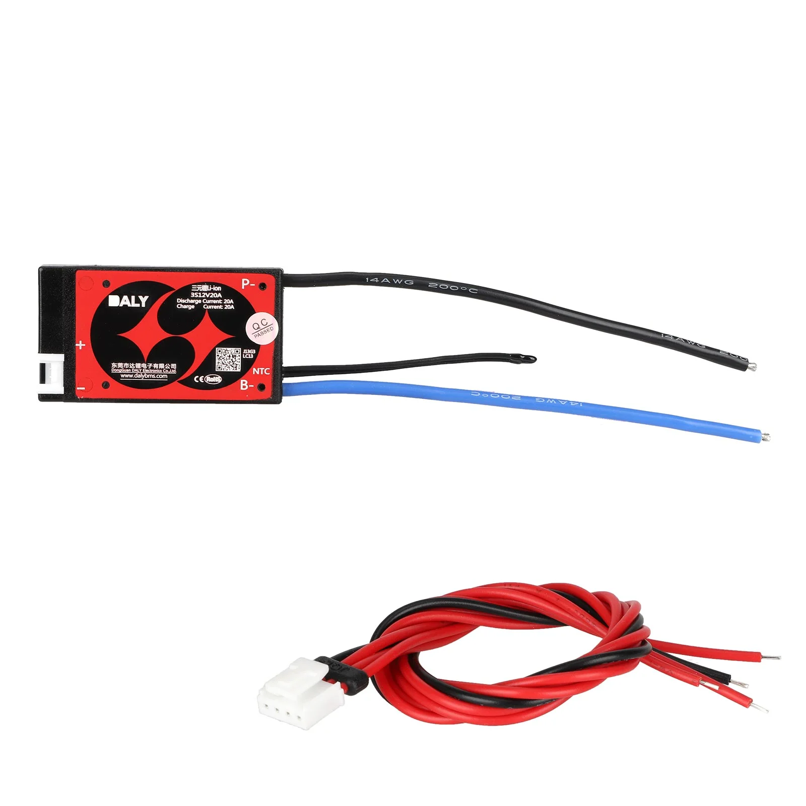 Placă de protecție BMS 3S, 12V 20A, cu cablu, Daly