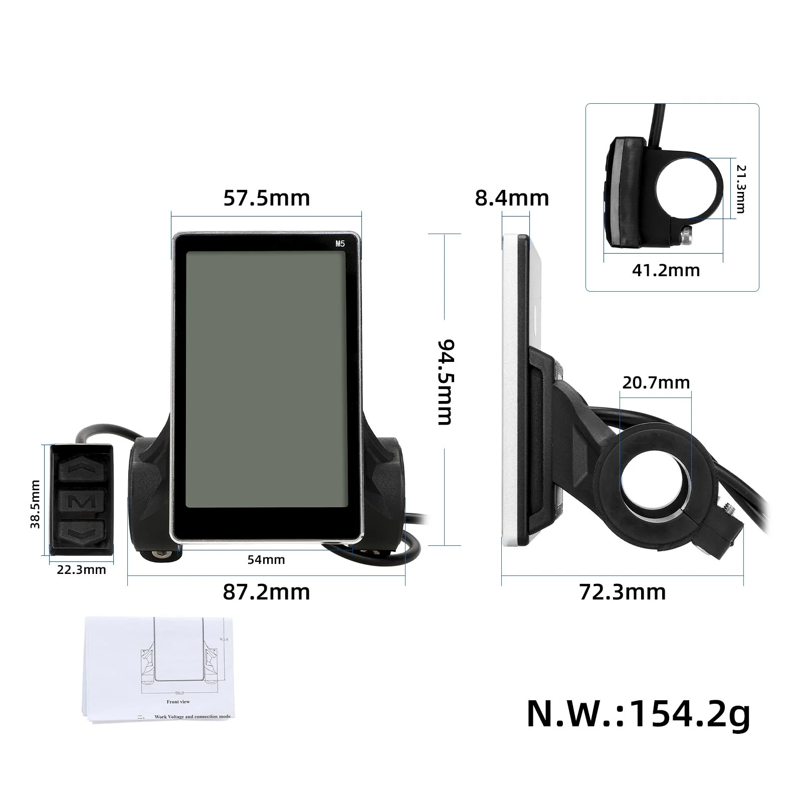 Afișaj color inteligent NFC 24V-60V, cu ștecher impermeabil M5