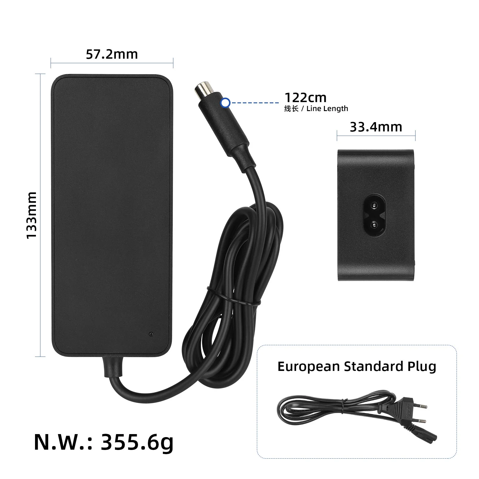 Încărcător cu ștecher UE, 36V 42V 1.7A, pentru Xiaomi M365 Pro Pro2 1S și Segway Ninebot