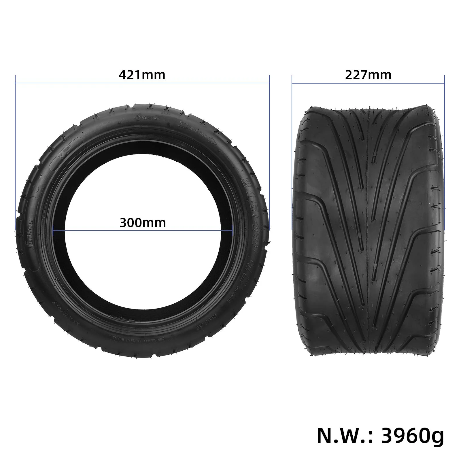 Anvelopă tubeless 215/40-12, pentru Harley Electric, buggy și Citycoco