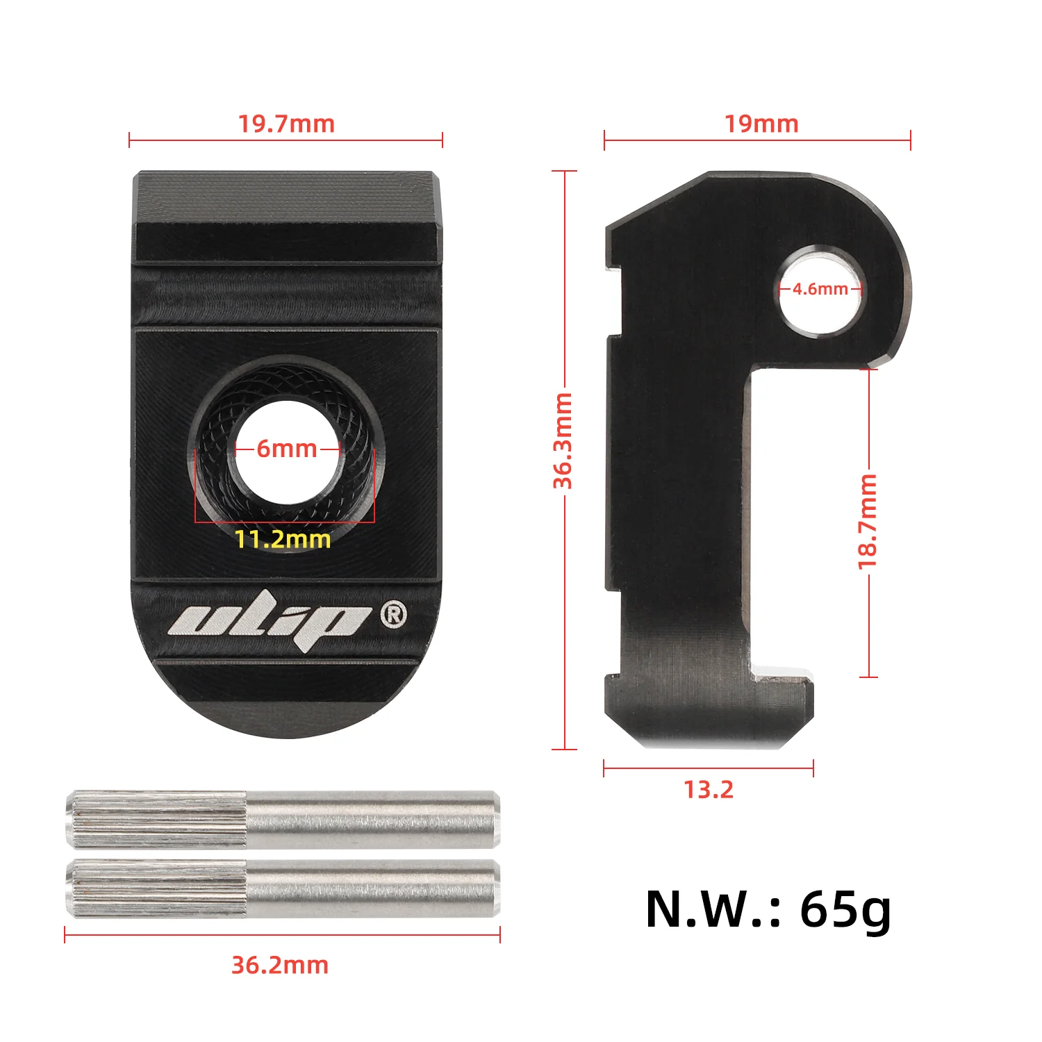 Cârlig de pliere negru din oțel inoxidabil, pentru Xiaomi M365 Pro, Ulip