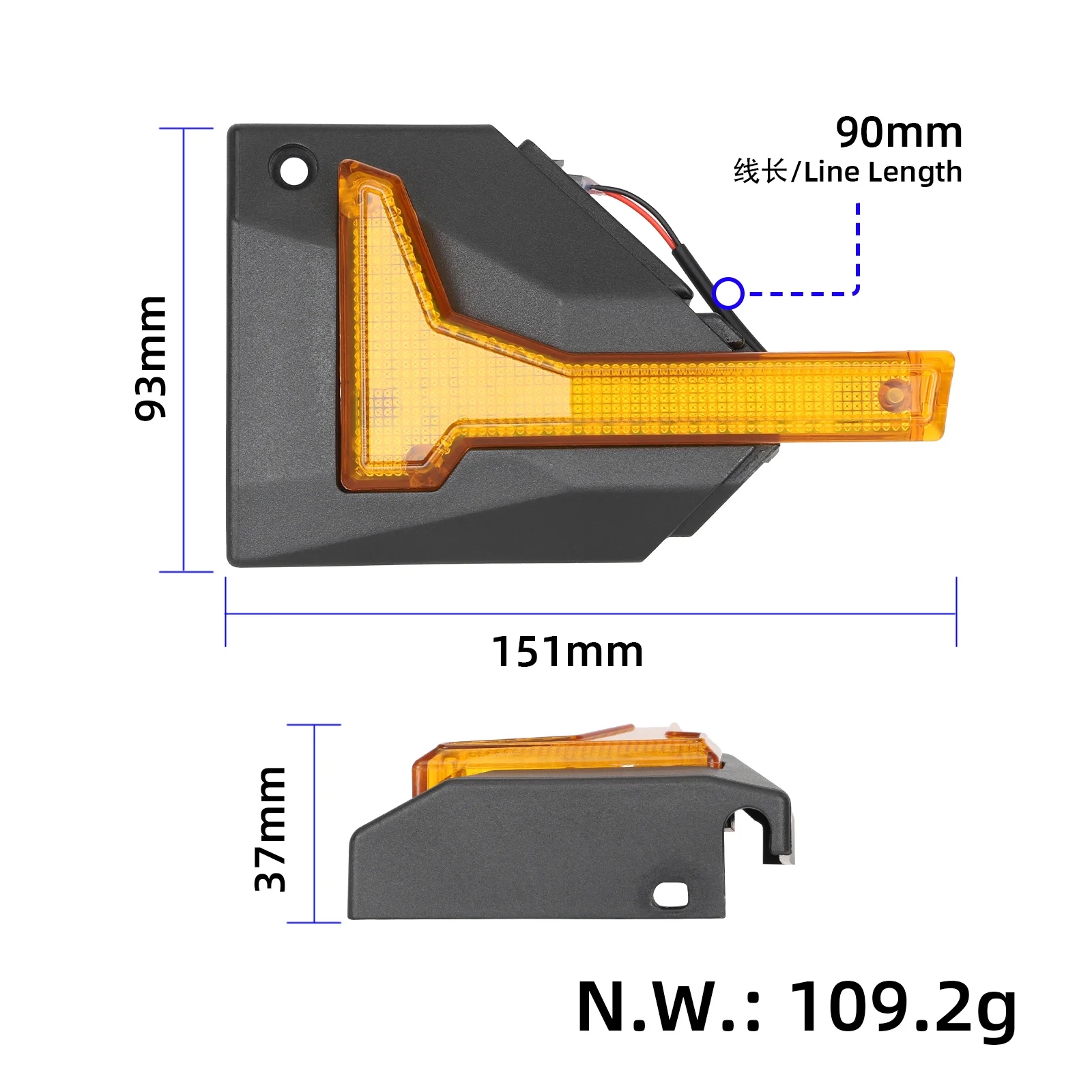Colț stânga spate cu lumină pentru trotinetă Kukirin G4 Pro/G4 Max