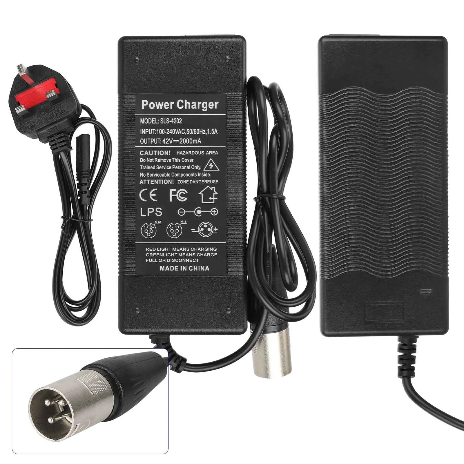 Încărcător 42V 2A cu cap Kallon și ștecher UK, pentru trotinetă electrică