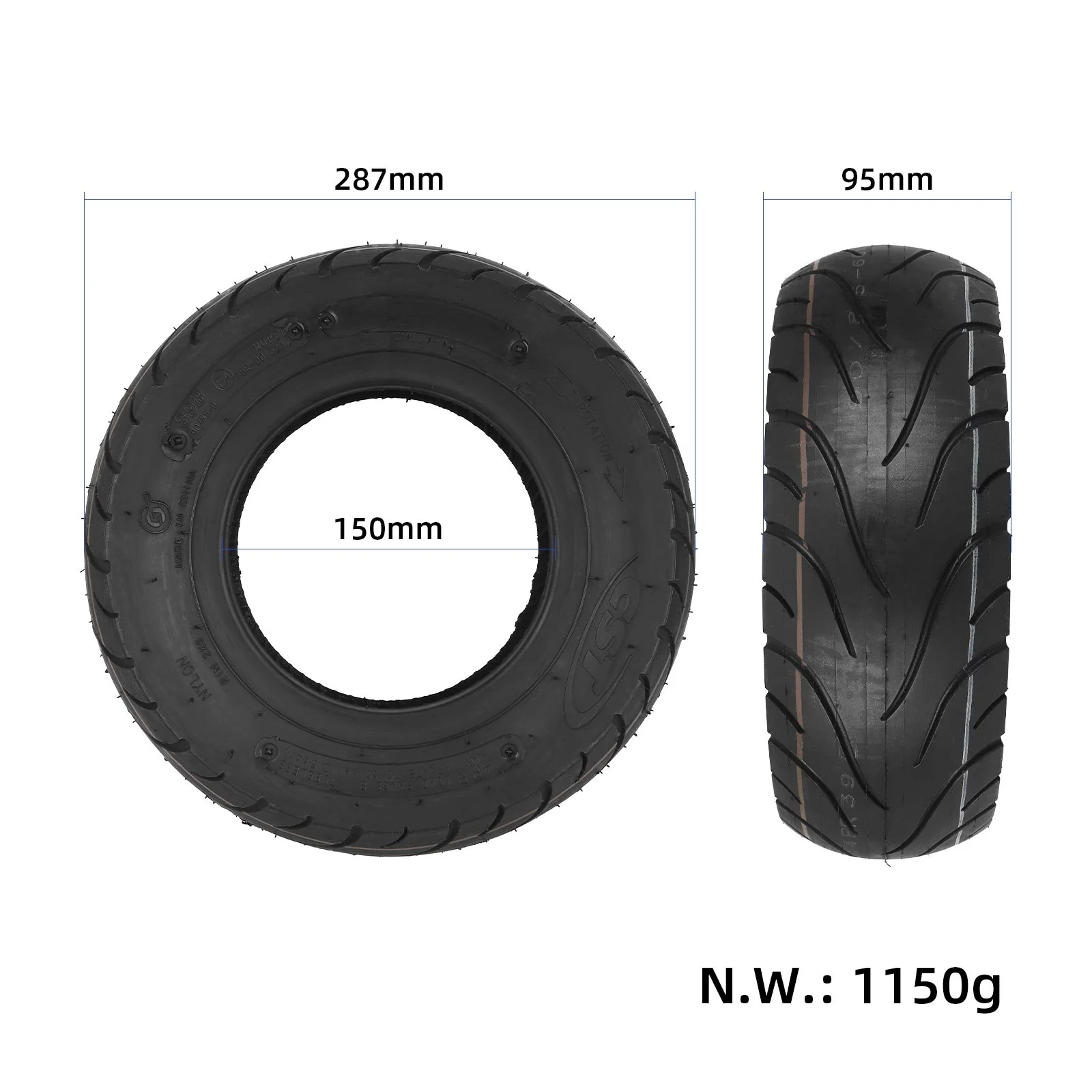 Anvelopă tubeless 90/85-6, 11 inch, CST