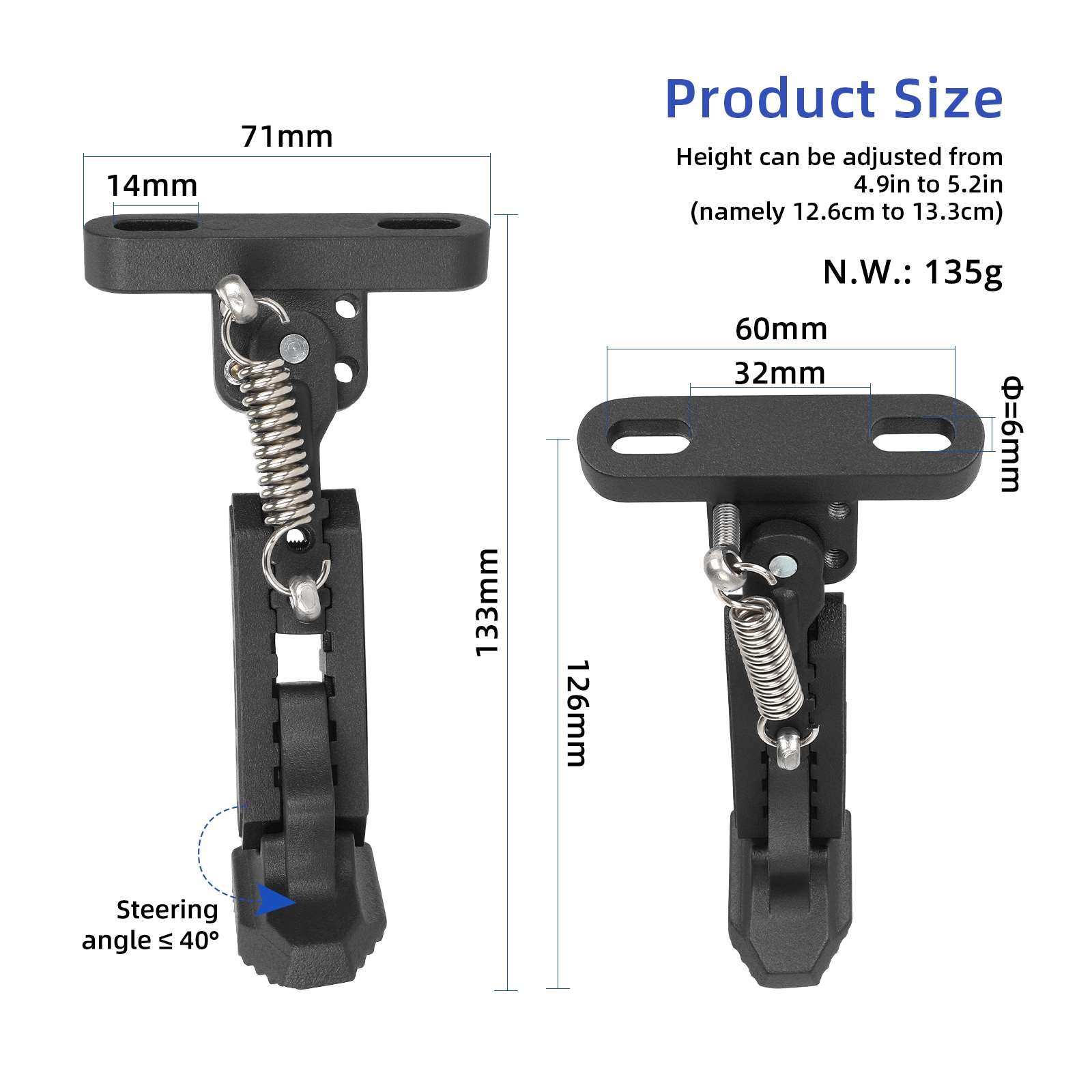 Cric de sprijin reglabil, negru, pentru Xiaomi 4, 4 Lite, 4 Pro, F30, F40, Ulip