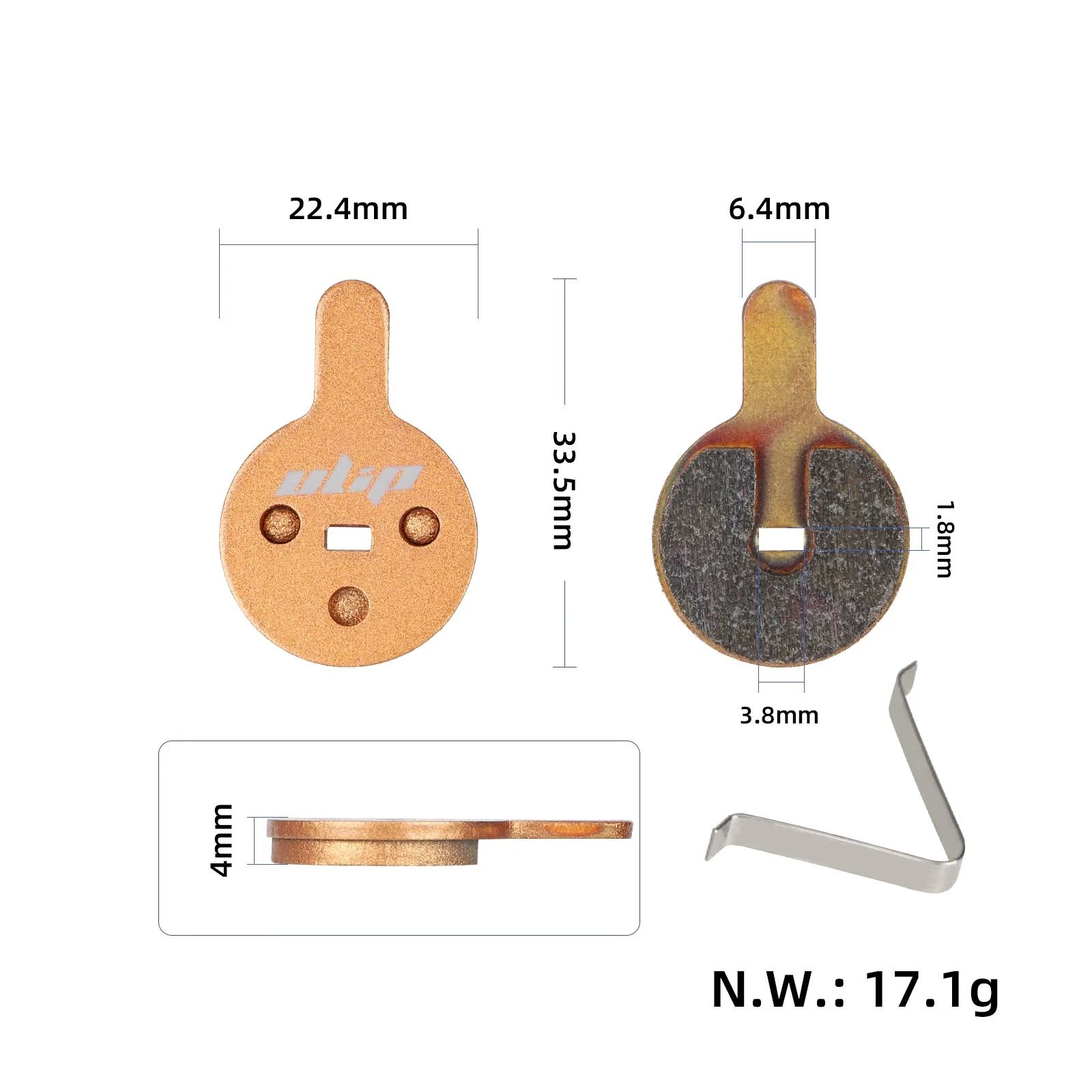 Plăcuțe de frână sinterizate, bronz antic, pentru Kugoo Kukirin G2 Pro, Ulip