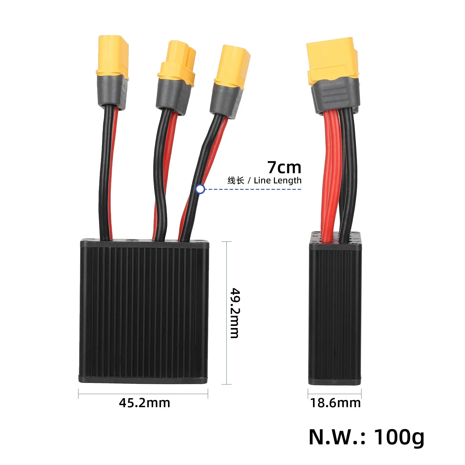 Convertor de descărcare pentru două baterii 10-100V 40A, cu ștecher XT60, 1500W