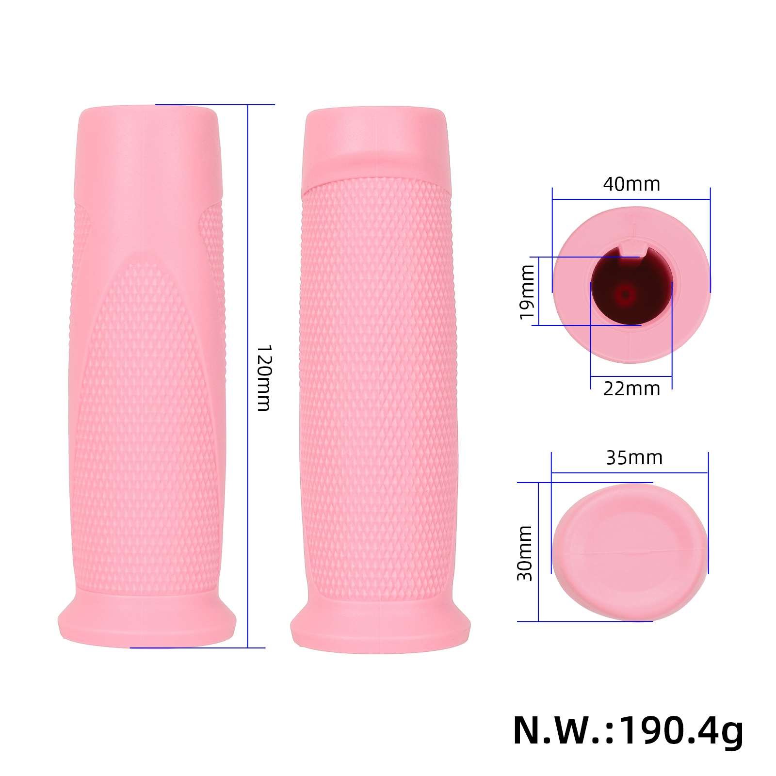 Mânere de ghidon din silicon, roz, 2 buc., pentru Ninebot F30/F40