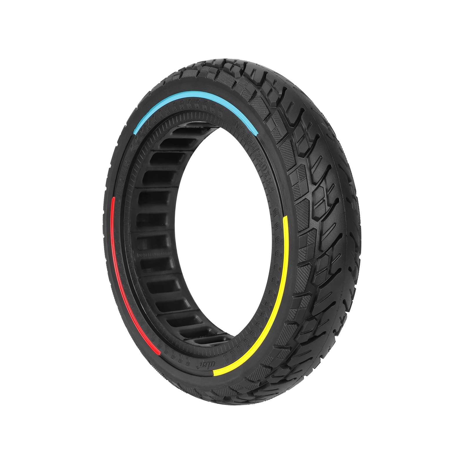 Anvelopă plină 10*2.125/250*54, cu cerc în 3 culori, pentru Ninebot F20, F25, F30, Ulip