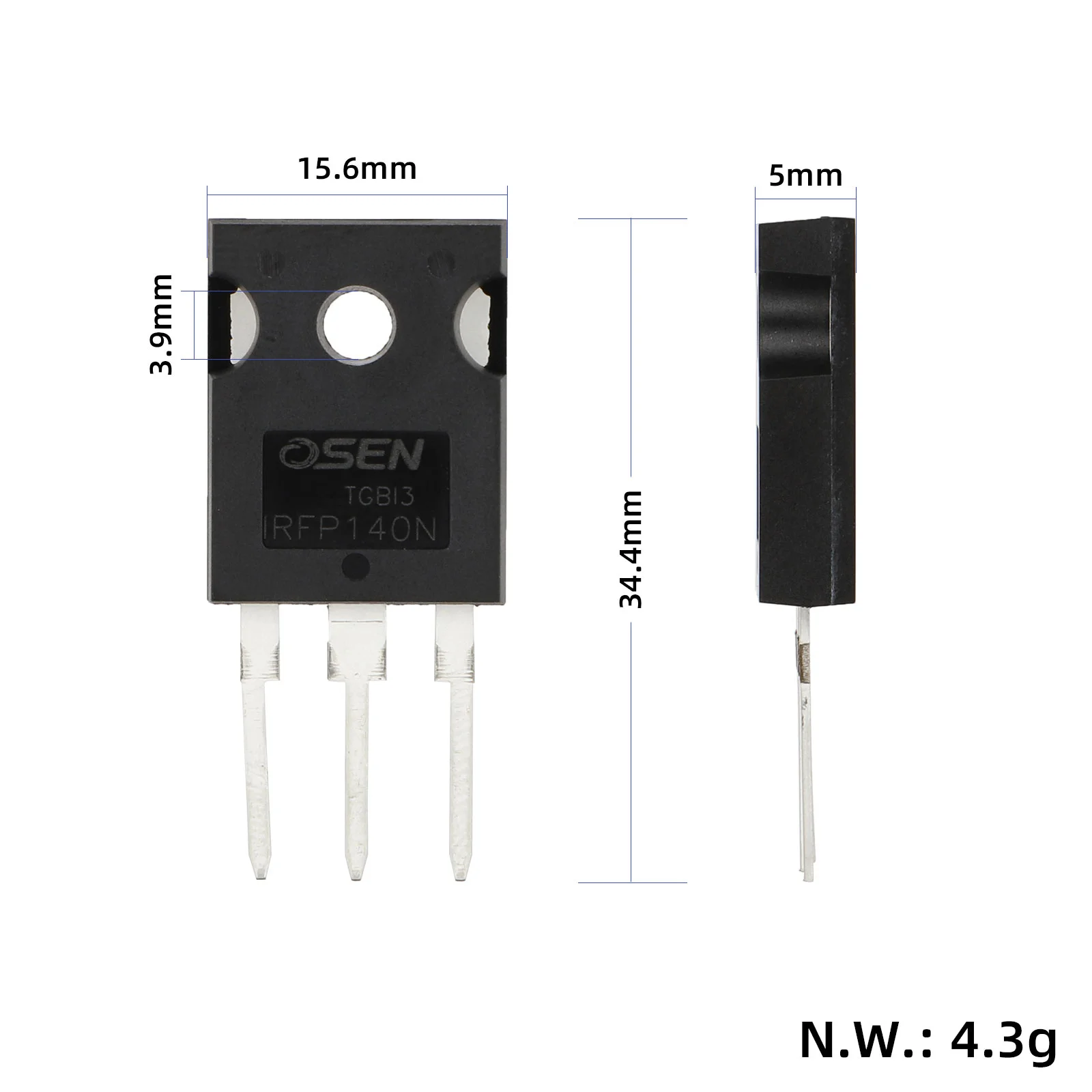 Tranzistor IRFP140N, cu 3 pini, MOS, OSEN