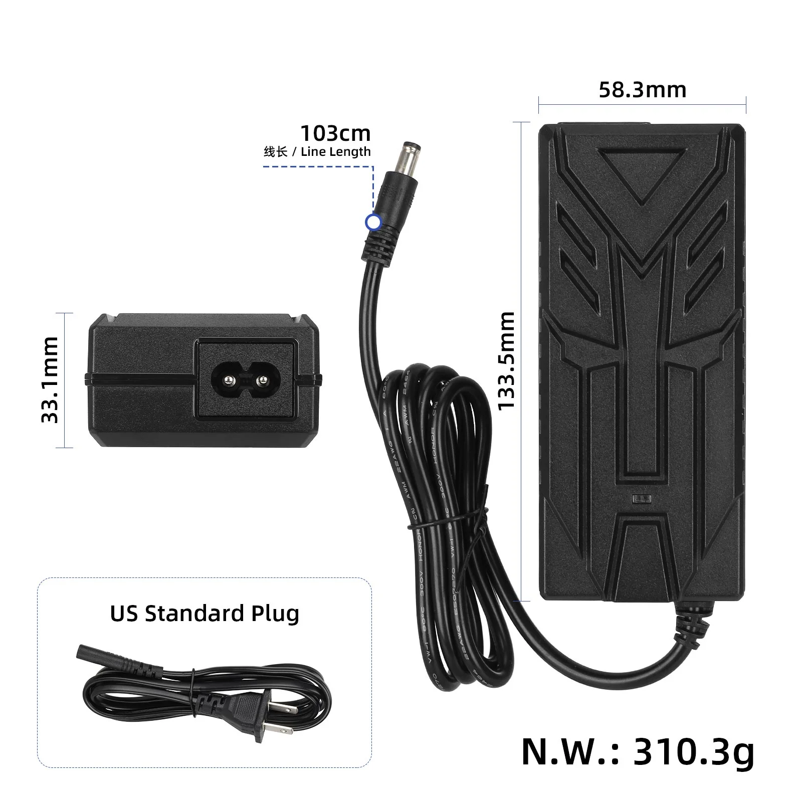 Încărcător 29.4V 2A cu cap DC2.1 și ștecher US, Ulip