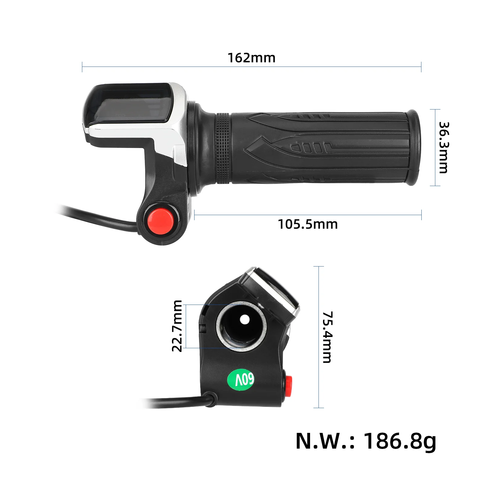 Ghidon cu afișaj electric 60V, cu buton și lacăt