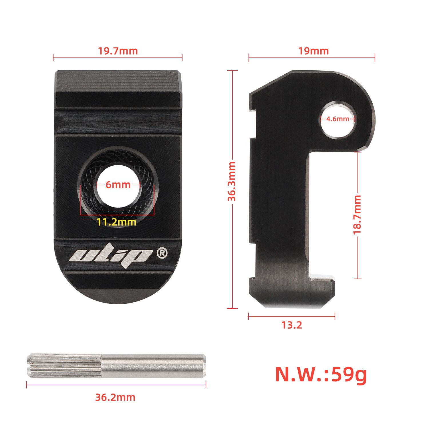 Cârlig de pliere din oțel inoxidabil negru, pentru Xiaomi M365, Pro, Pro2, 1S, Ulip