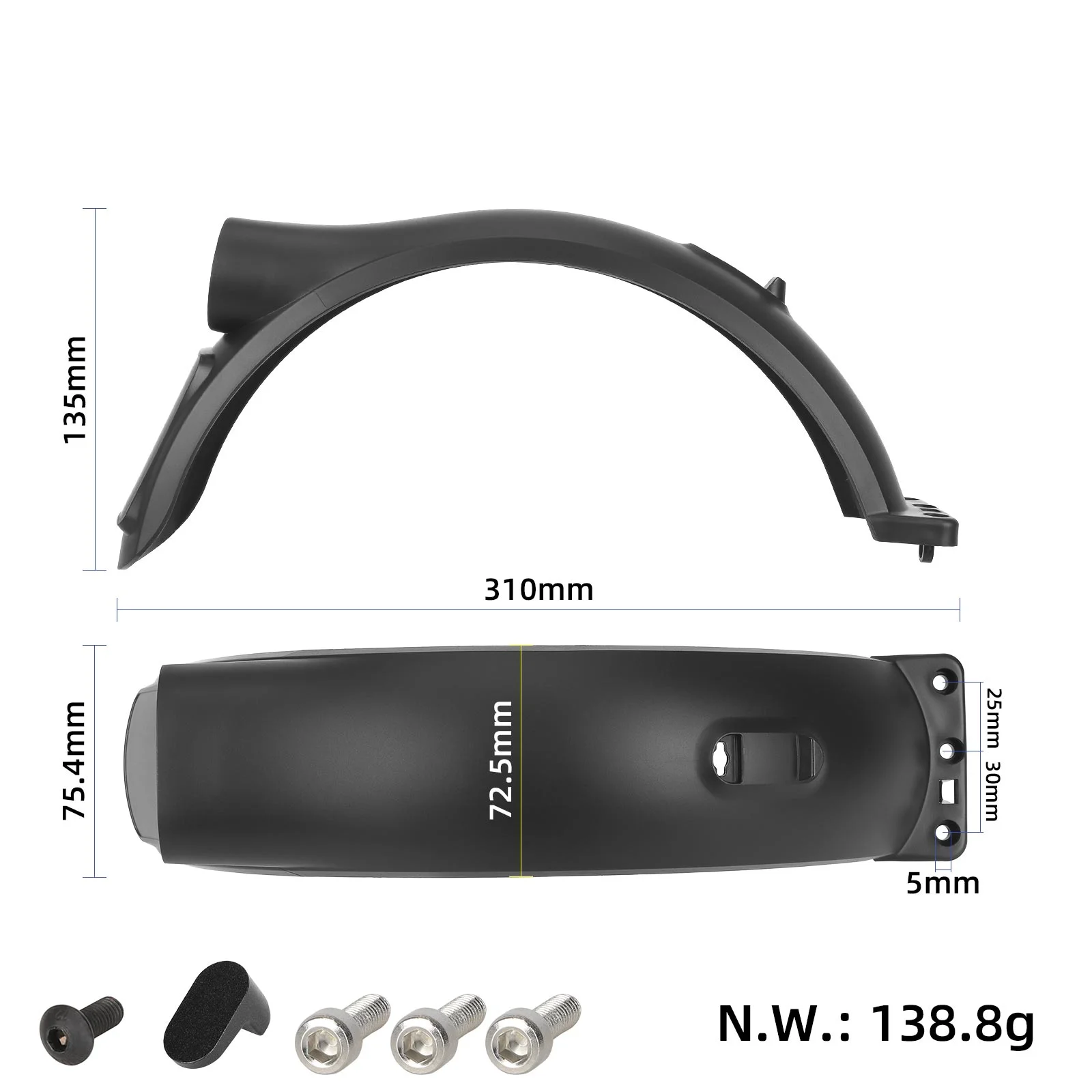 Aripă spate cu cârlig și șuruburi, Xiaomi 6 Lite