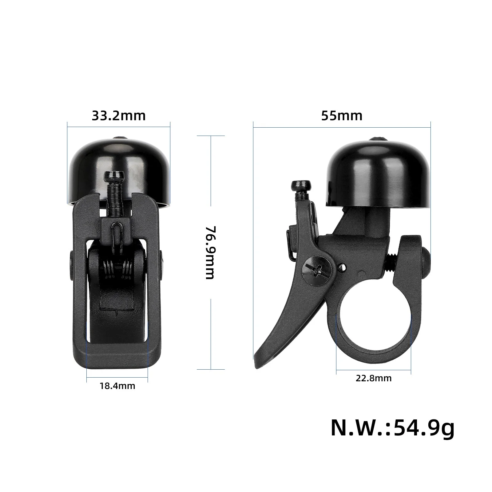 Sonerie neagră pentru trotineta Xiaomi M365, din aliaj de aluminiu