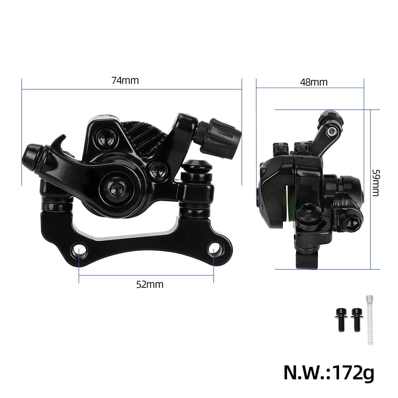 Frână cu disc mecanică neagră, 8/10 inch, pentru Kugoo M4 și M4 Pro