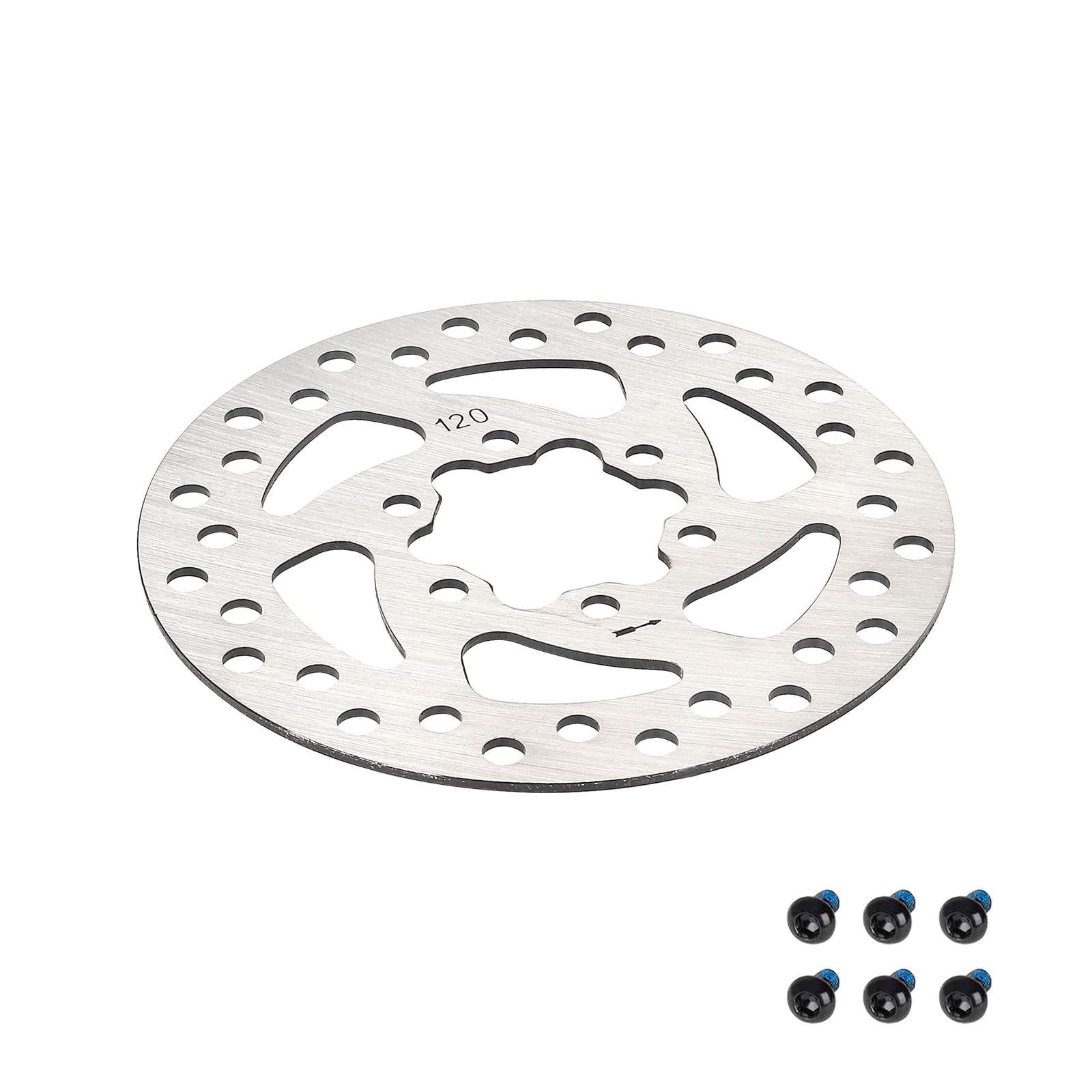 Disc de frână 120mm cu 6 găuri și șuruburi, din oțel inoxidabil, pentru Kukirin G2 Pro DB