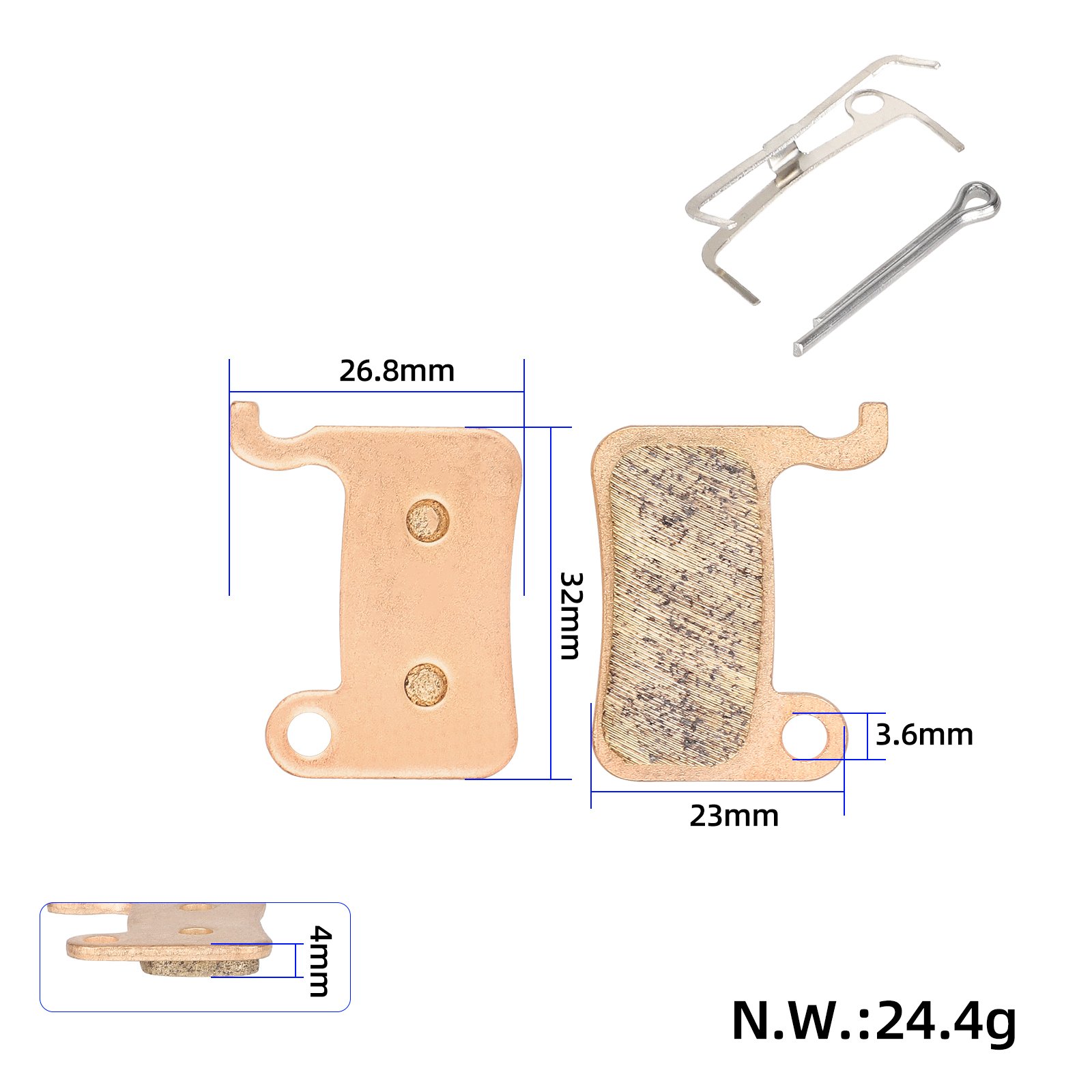 Plăcuțe de frână sinterizate, auriu roz, pentru Xiaomi 3