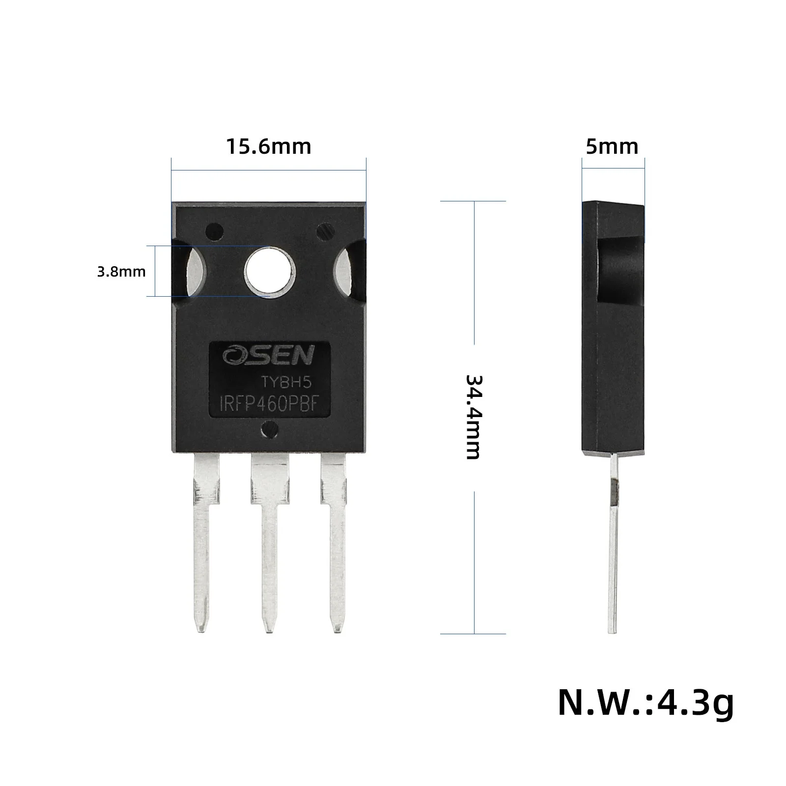 Tranzistor MOS IRFP460PBF cu 3 pini, OSEN