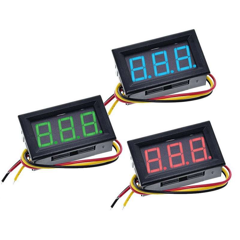 Voltmetru digital verde DC 0-100V, cu trei fire