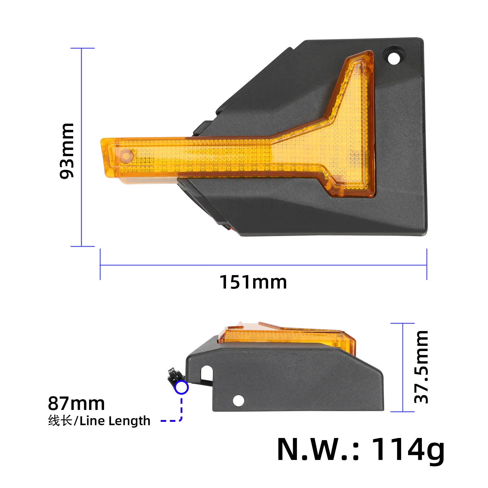 Colț original spate-dreapta cu lumină pentru Kukirin G4 Pro/G4 Max