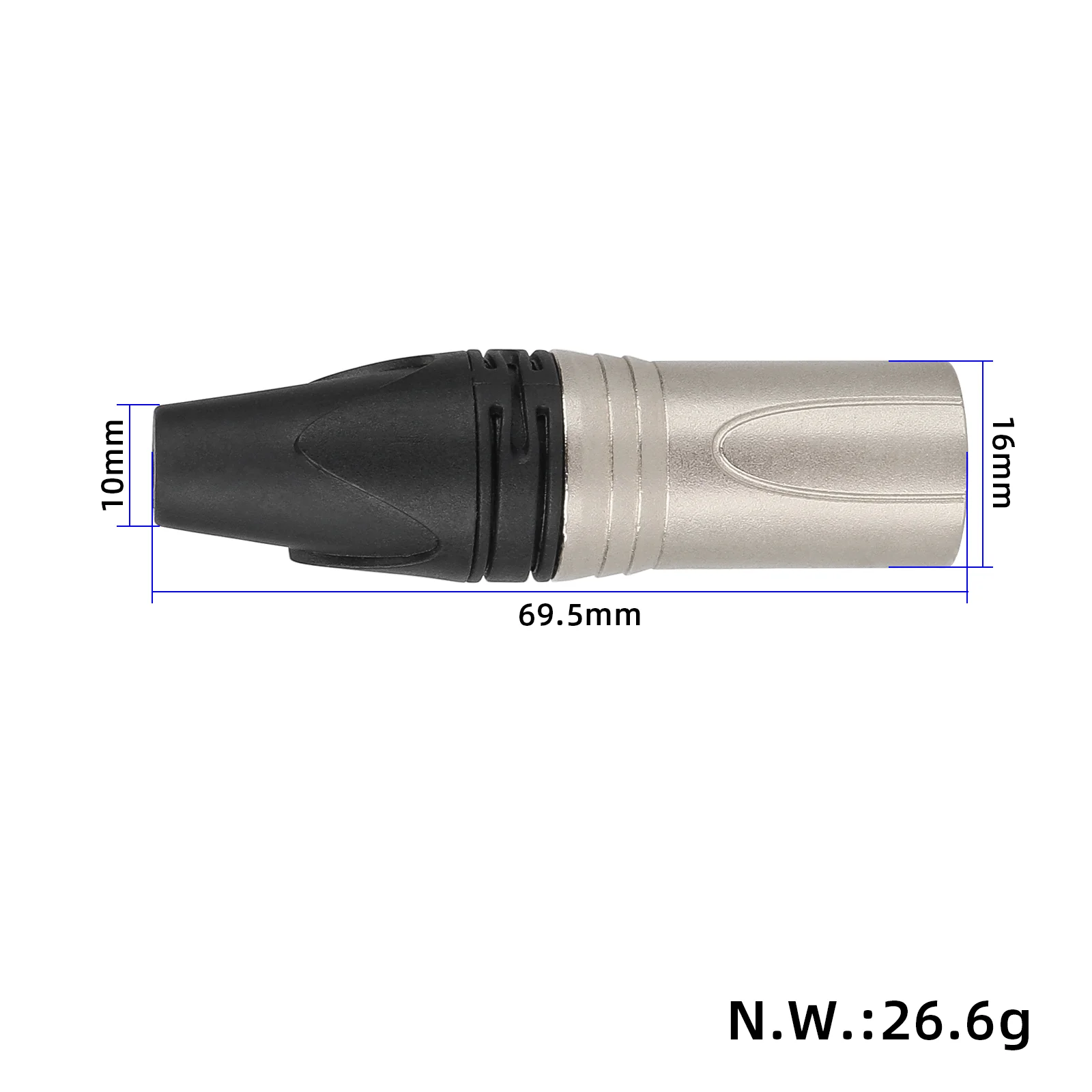 Ștecher mascul XLR cu 3 pini pentru microfon