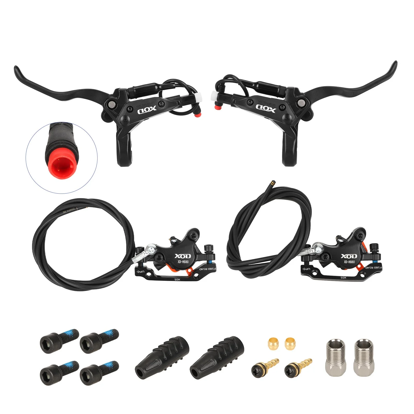 Set frână hidraulică față și spate cu manete, pentru Kukirin G2 Master, XOD
