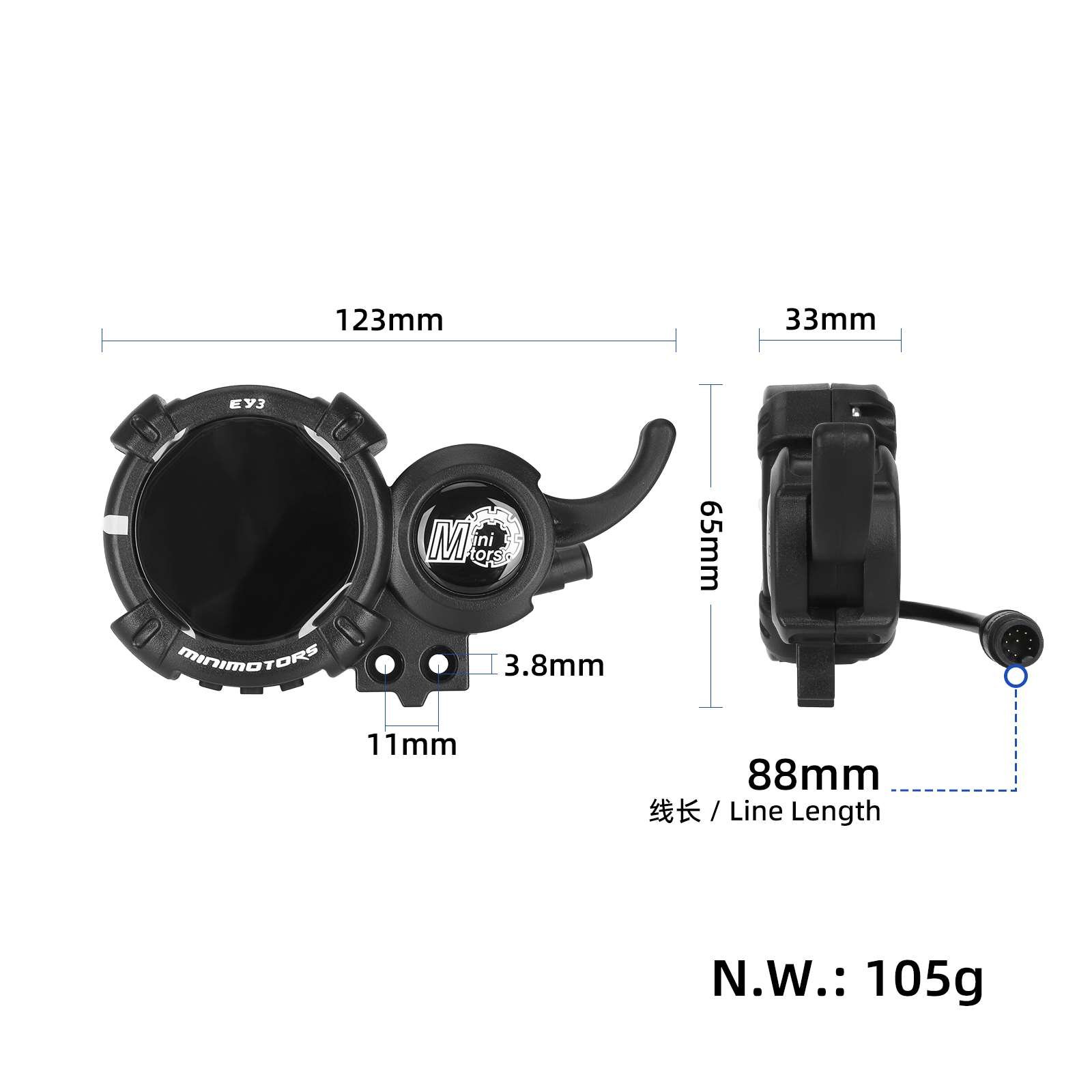 Afișaj EY3 cu cap impermeabil și cruise control, pentru Dualtron Thunder II, Minimotors